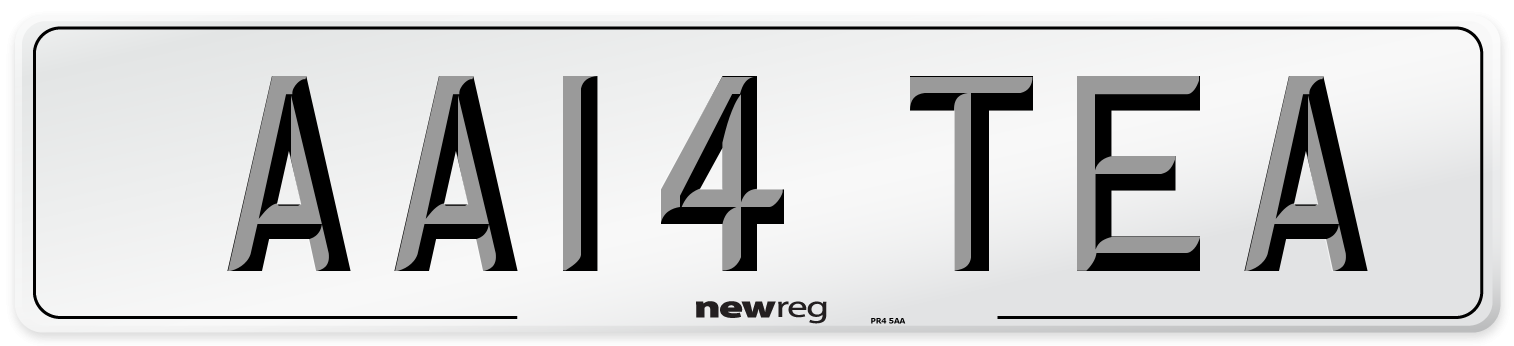 AA14 TEA Number Plate from New Reg